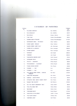 Listing of paintings and artists at auction