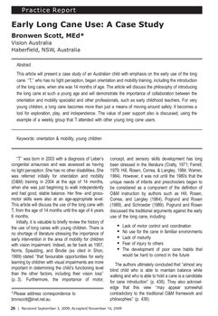 Article on long cane use by children
