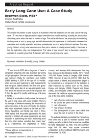 Article on long cane use by children