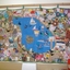Wall hanging of sewn pieces creating a map of Ballarat with Lake Wendouree
