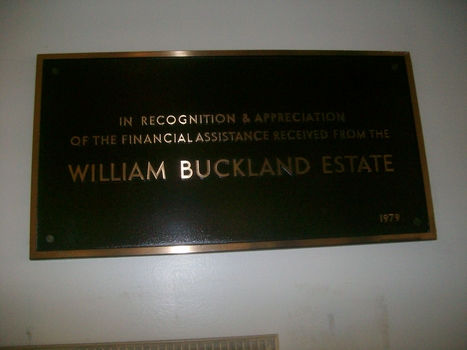 William Buckland Estate plaque on wall