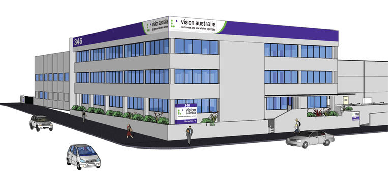 Illustration of building from Macauley Road intersection
