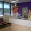 Reception area with Lynette Clarke behind the desk