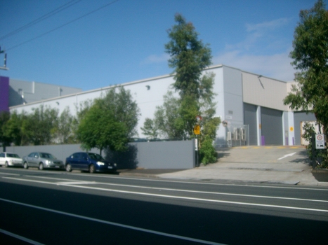 View of front part of warehouse from Macaulay Road