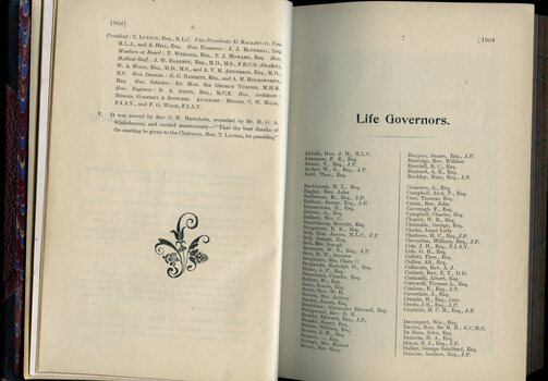 Minutes from the Annual General Meeting and List of Life Governors