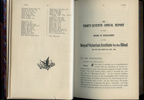 List of Life Governors and Board of Management report to public subscribers and Life Members