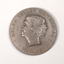 Silver coin with profile of short-haired woman turned to the left