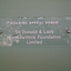 Stippled green tinted glass plaques with names 