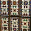 Six circles surrounded by flowers and decorative patterns