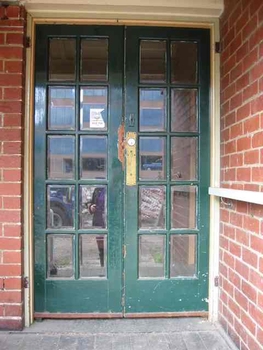 Front door at Raleigh Street prior to demolition