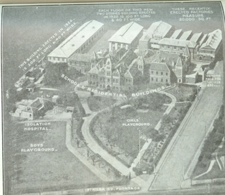 Copy of picture taken above St Kilda Road showing buildings and grounds