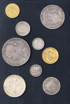 Collection of coins found inside the time capsule