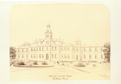 Drawing of the Asylum for the Blind found inside the time capsule