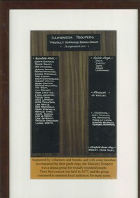 Laminated plaque with inscribed panels