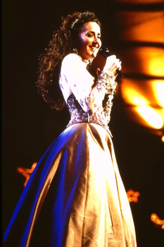 Marina Prior singing on stage