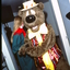 Humphrey B Bear leaving backstage