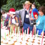 Volunteers helping sell candles at the bowl