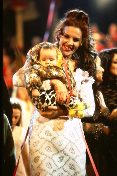 Rhonda Burchmore holding her daughter Lexie (?)