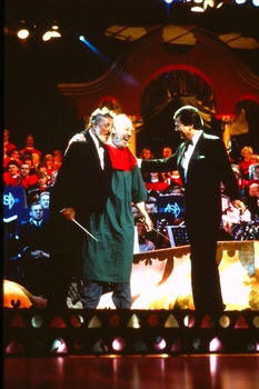 Geoff Harvey, the choir master and Ray Martin having a laugh