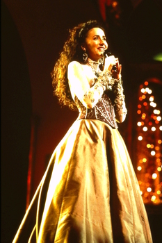 Marina Prior on stage at Carols