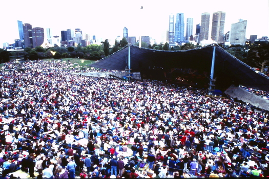 Crowds at Sidney Myer Music Bowl