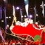 Santa in his sled on stage