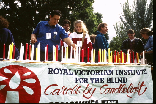Volunteers at Candle stall at Carols