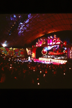 View of Carols by Candlelight stage from right side of audience