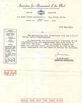 Typed letter on AAFB letterhead