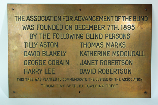 Bronze plate enscribed with founding members names