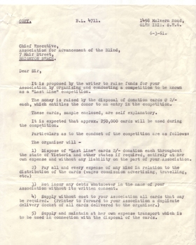 Typed letter on white paper