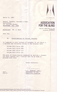 Typed letter on AFB guiding light letterhead
