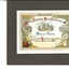 Coloured certificate with William Street building, flowers and images