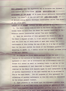 Legal agreement between the AAFB and John Wilson