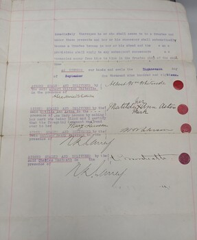 Typed and signed agreement for Jean Bickford bequest