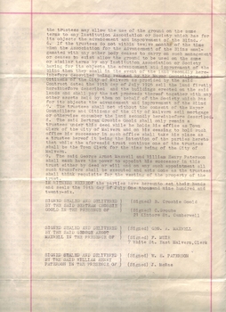Typed legal agreement for Kooyong Clubhouse and grounds