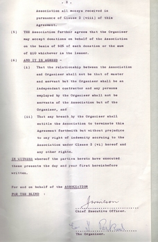 Typed legal agreement with spaces for signatures