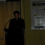 Narrator Paul English at the podium