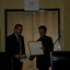 Robert Stillwell presenting award to Paul English for his narration of either Corfu or The Blind Eye (he was nominated twice)