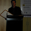 Narrator Paul English at the podium