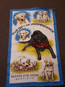 Drawings of various labradors edged in blue