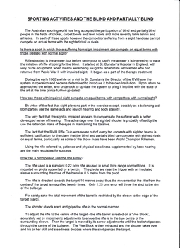 Document about blind rifle shooting by George Glover