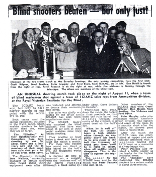 Newspaper article about RVIB Rifle Club