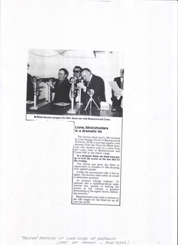 Newspaper article about RVIB Rifle Club