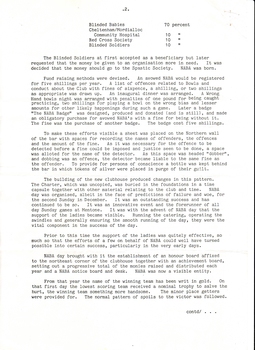 Typewritten page on the beginnings of the NABA