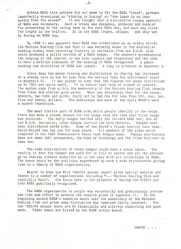 Typewritten page on the beginnings of the NABA