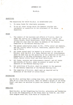 Objectives, rules, decorations and penalties of the NABA