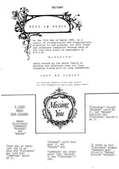 White paper with black writing and illustrations