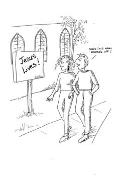White paper with black writing and illustrations