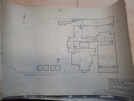 Outline of buildings on St Kilda Road property including function